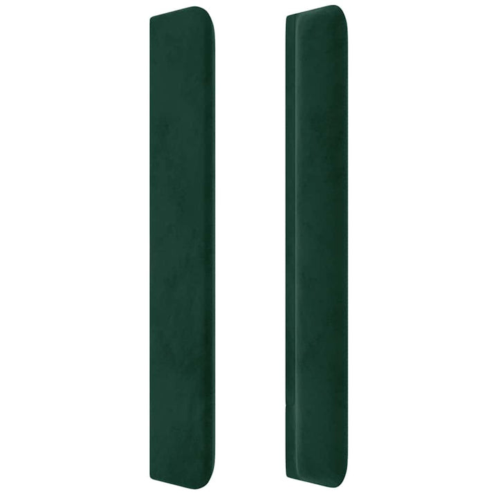 sengegavl med kanter 93x16x118/128 cm fløjl mørkegrøn