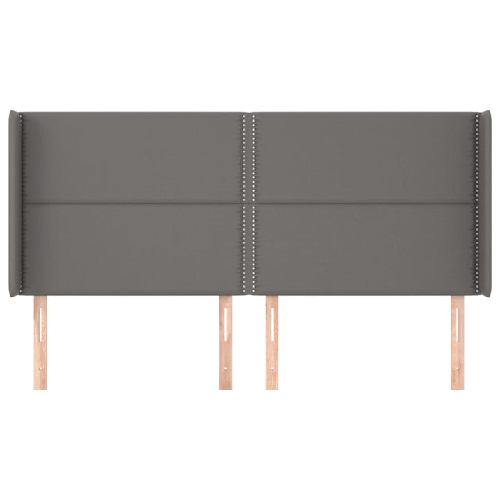 sengegavl med kanter 203x16x118/128 cm kunstlæder grå