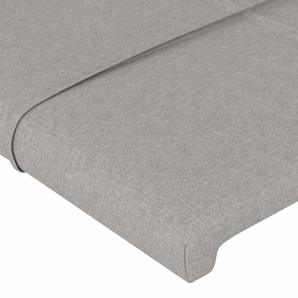 sengegavl med kanter 83x16x118/128 cm stof lysegrå