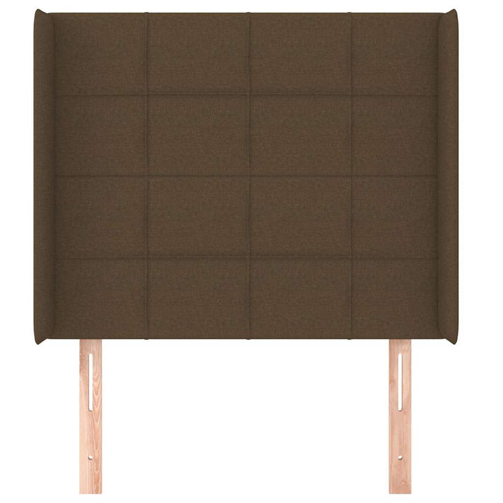 sengegavl med kanter 83x16x118/128 cm stof mørkebrun
