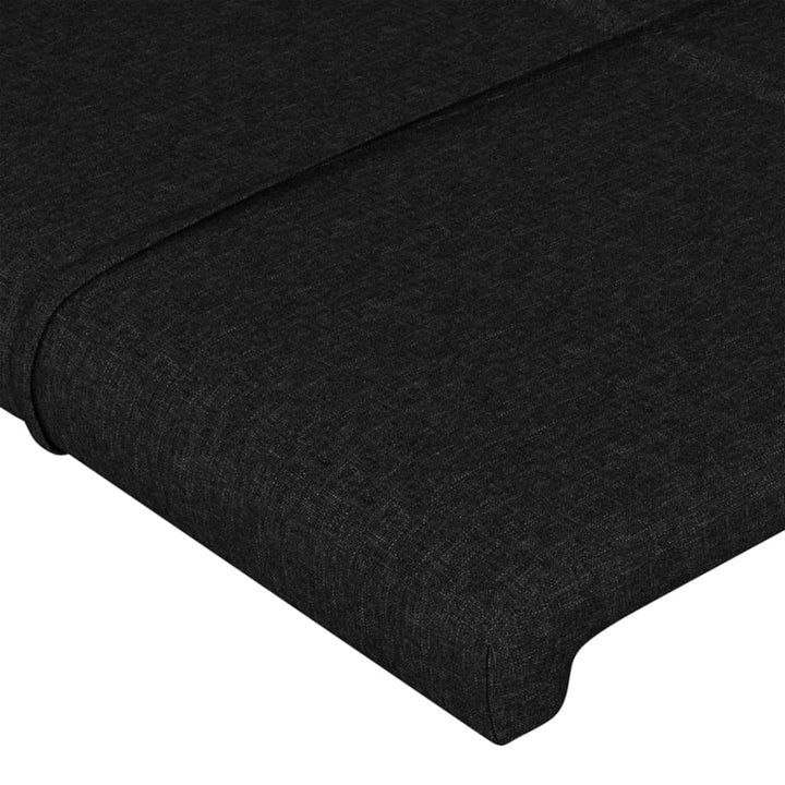 sengegavl med kanter 93x16x118/128 cm stof sort