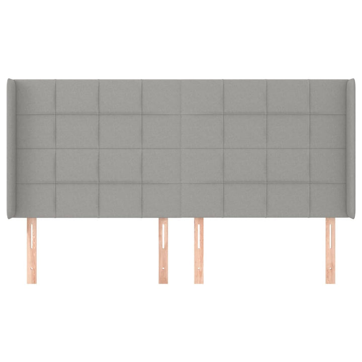 sengegavl med kanter 183x16x118/128 cm stof lysegrå