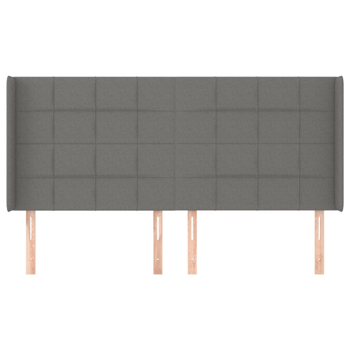 sengegavl med kanter 183x16x118/128 cm stof mørkegrå