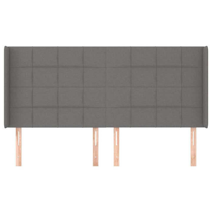 sengegavl med kanter 183x16x118/128 cm stof mørkegrå