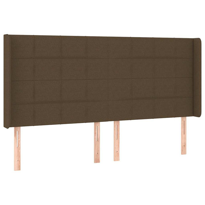 sengegavl med kanter 183x16x118/128 cm stof mørkebrun
