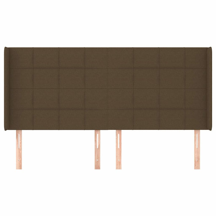 sengegavl med kanter 183x16x118/128 cm stof mørkebrun