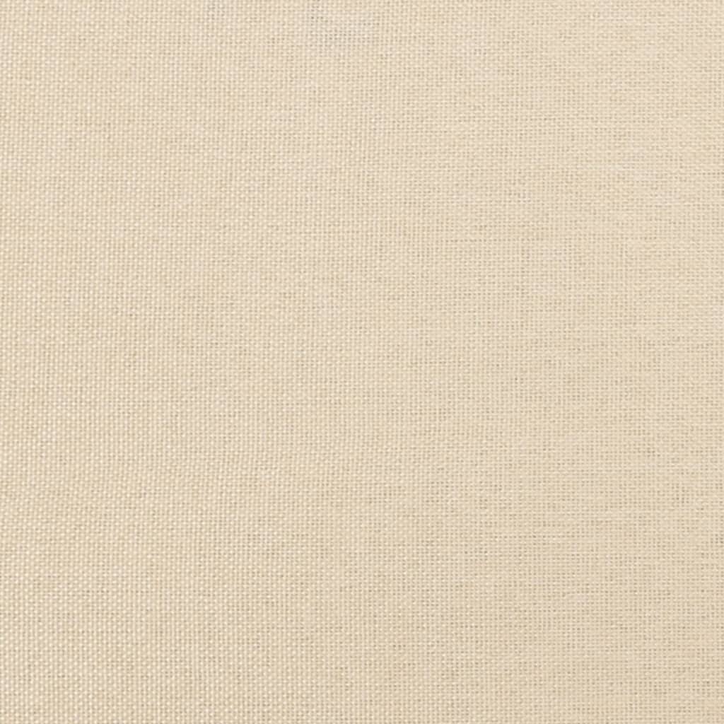 sengegavl med kanter 183x16x118/128 cm stof cremefarvet