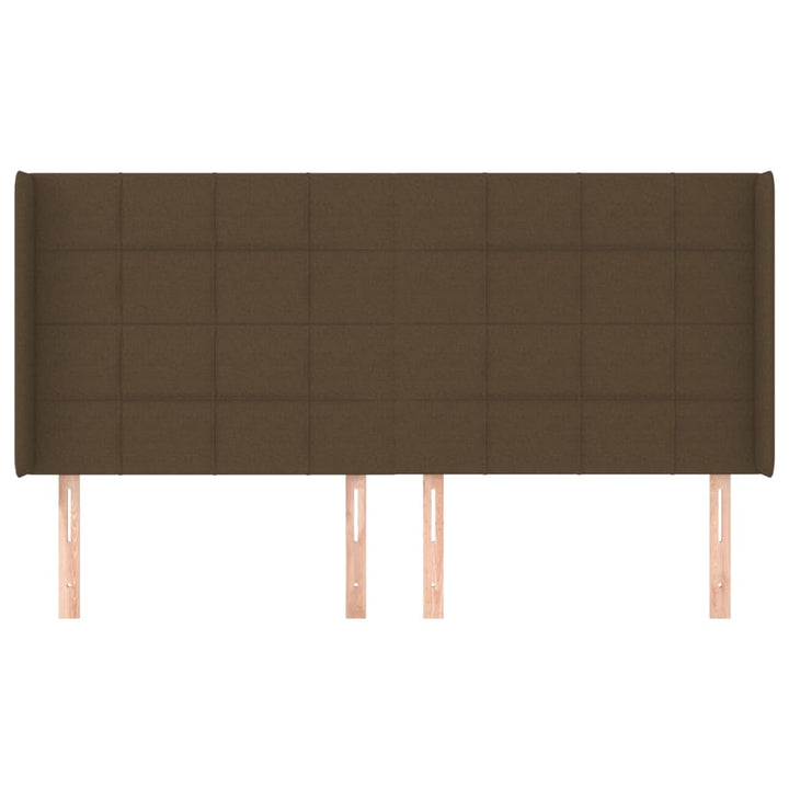 sengegavl med kanter 203x16x118/128 cm stof mørkebrun