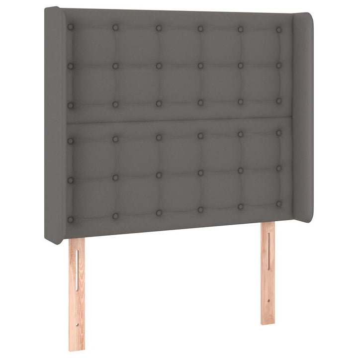 sengegavl med kanter 93x16x118/128 cm kunstlæder grå