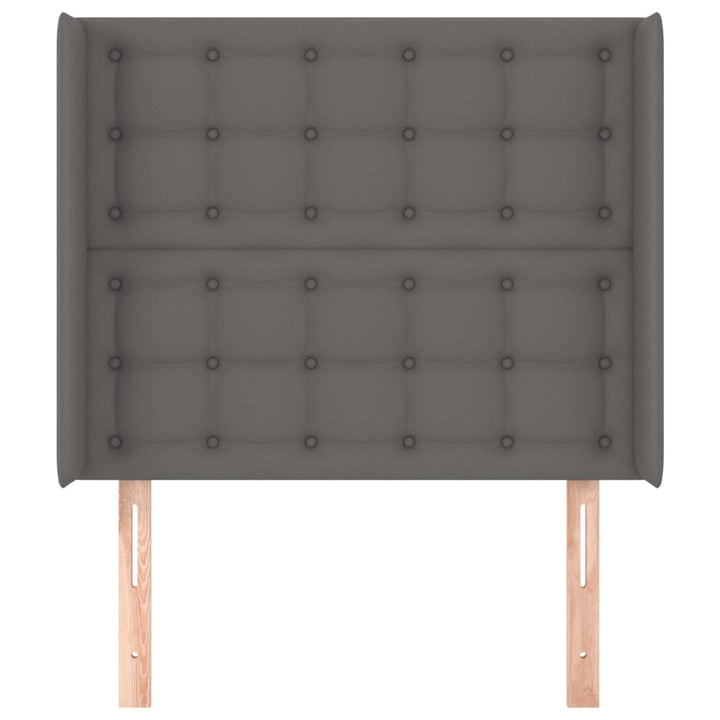 sengegavl med kanter 93x16x118/128 cm kunstlæder grå