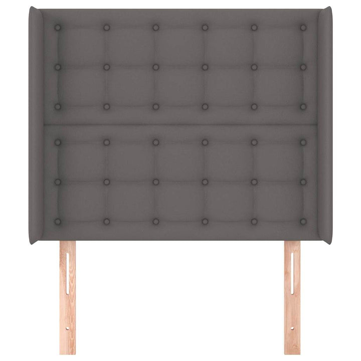 sengegavl med kanter 93x16x118/128 cm kunstlæder grå