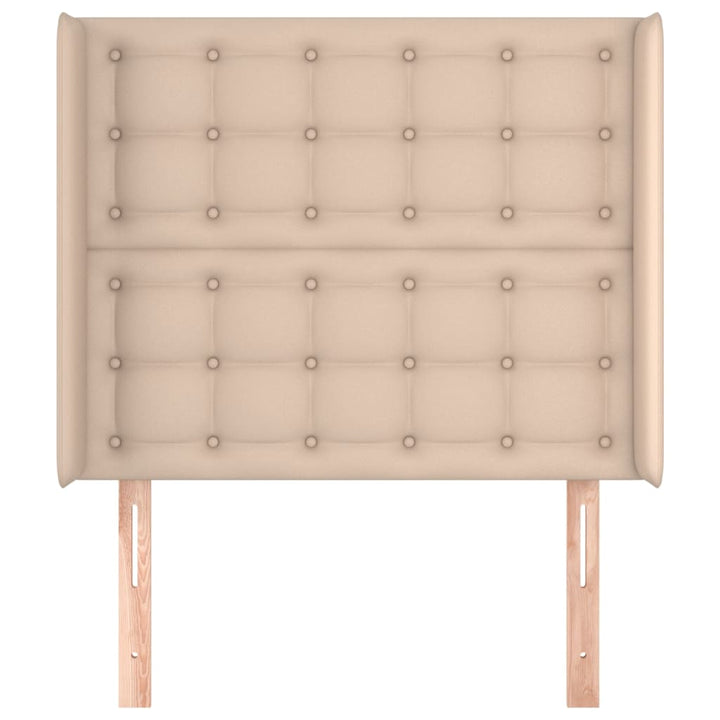 sengegavl med kanter 93x16x118/128 cm kunstlæder cappuccino