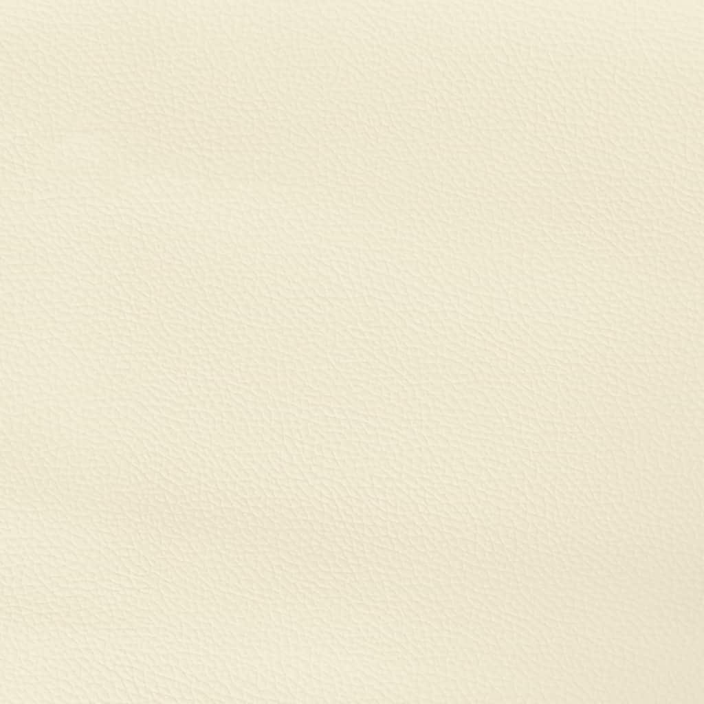 sengegavl med kanter 183x16x118/128 cm kunstlæder cremefarvet