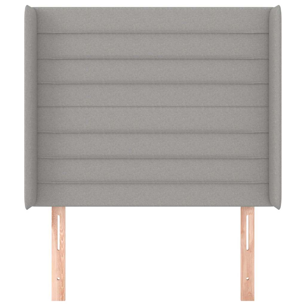 sengegavl med kanter 83x16x118/128 cm stof lysegrå