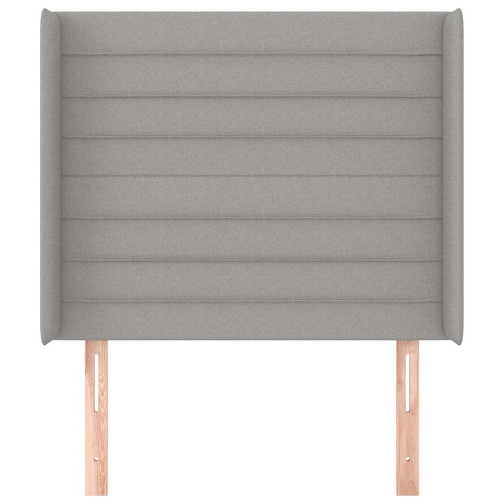 sengegavl med kanter 83x16x118/128 cm stof lysegrå