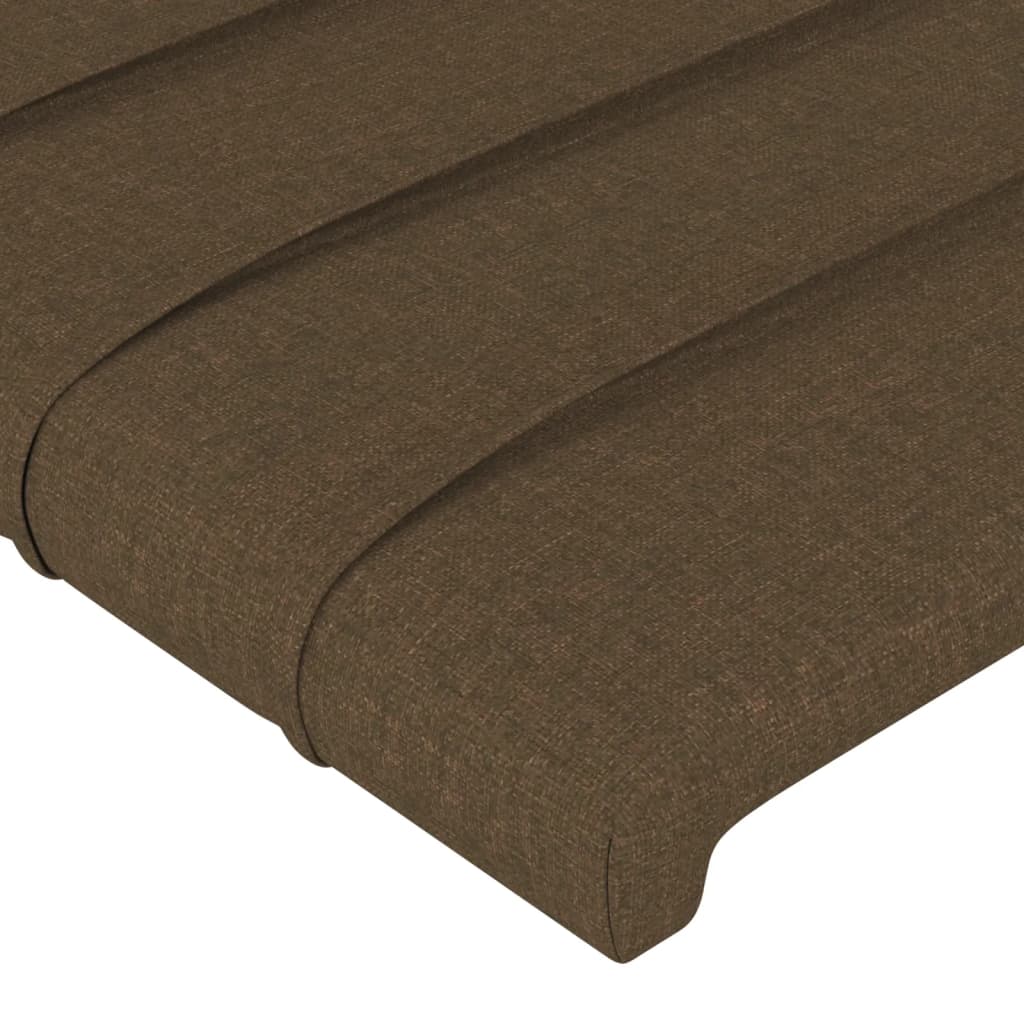 sengegavl med kanter 93x16x118/128 cm stof mørkebrun