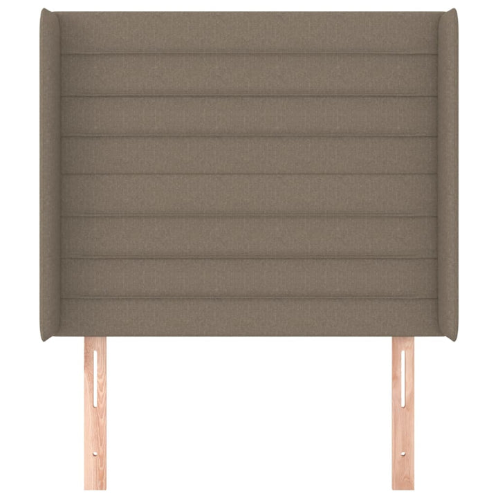 sengegavl med kanter 93x16x118/128 cm stof gråbrun