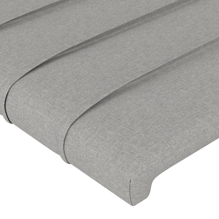 sengegavl med kanter 103x16x118/128 cm stof lysegrå