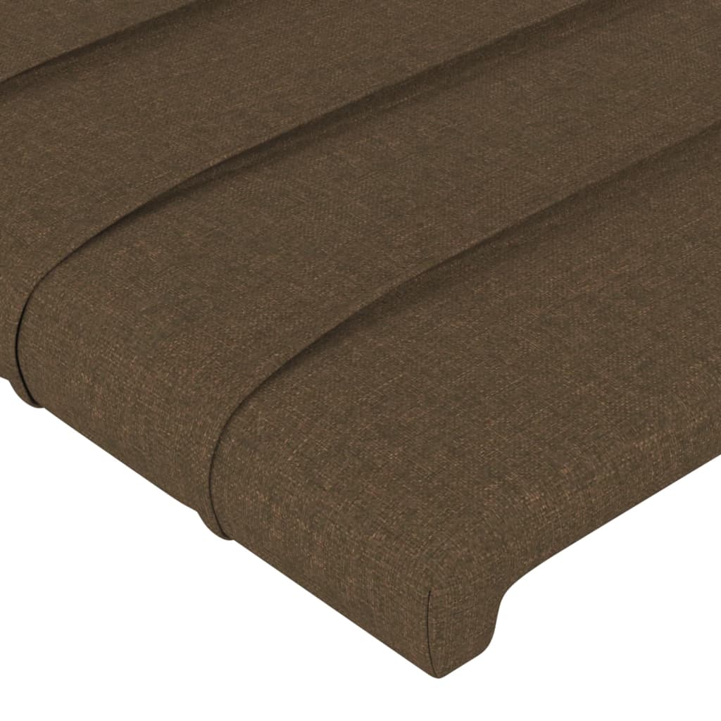 sengegavl med kanter 103x16x118/128 cm stof mørkebrun
