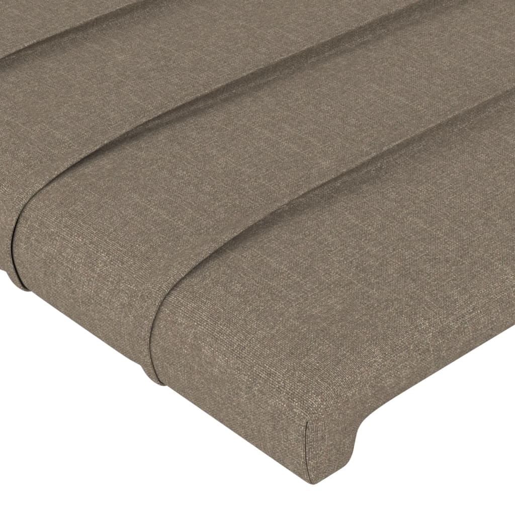 sengegavl med kanter 163x16x118/128 cm stof gråbrun