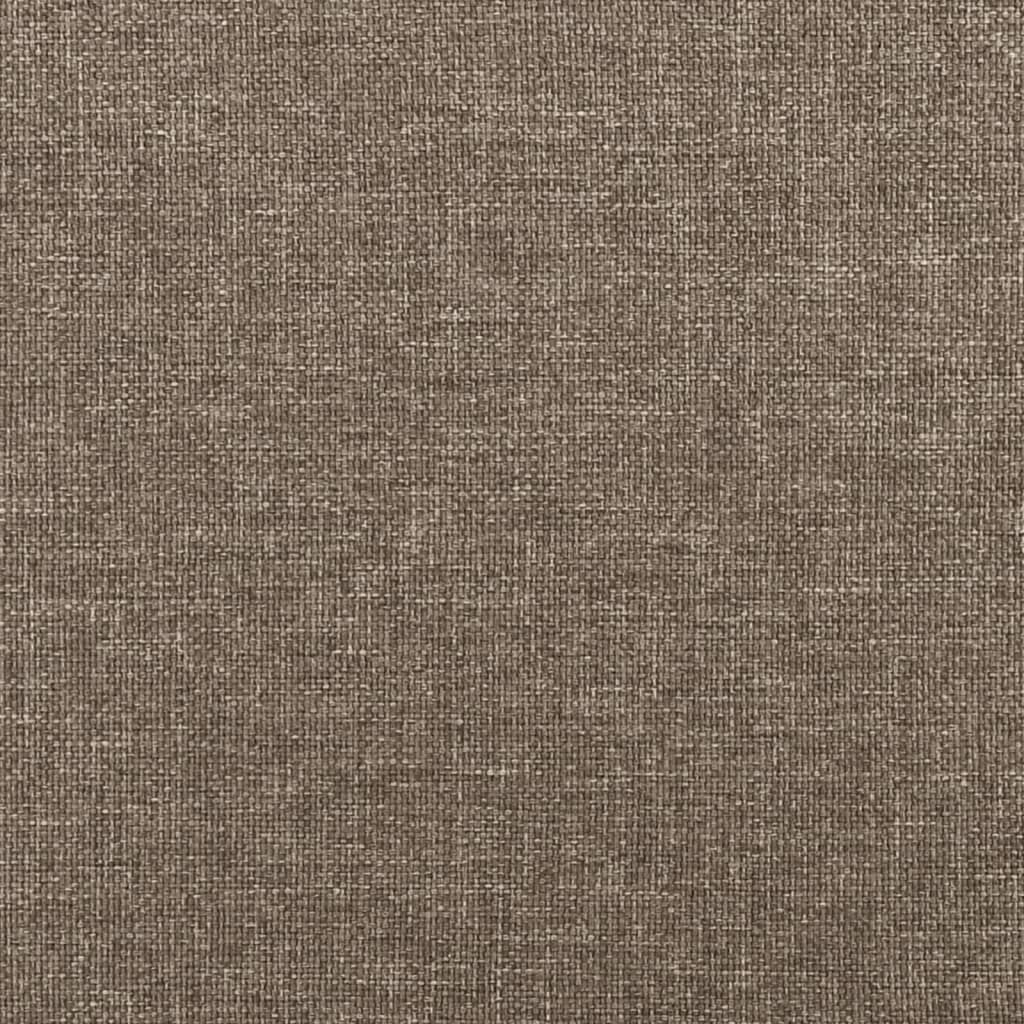 sengegavl med kanter 163x16x118/128 cm stof gråbrun
