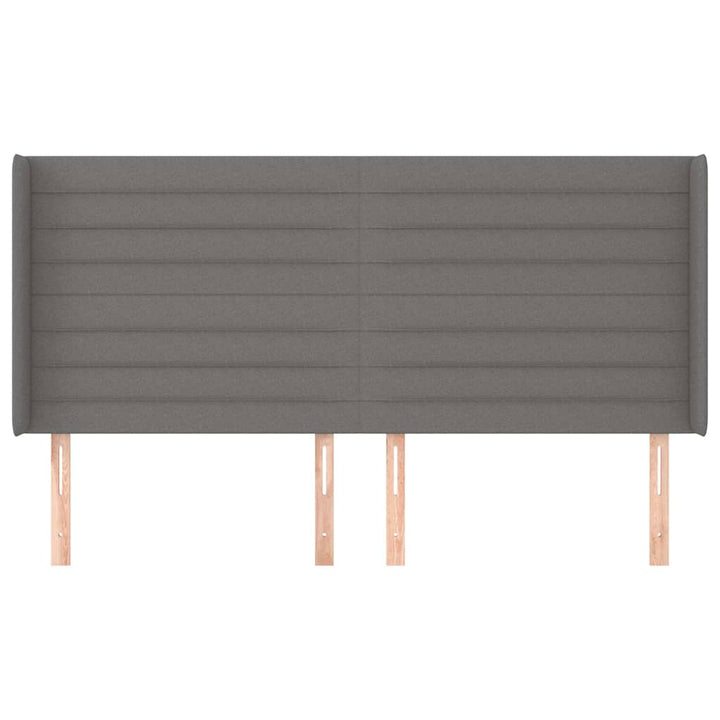 sengegavl med kanter 183x16x118/128 cm stof mørkegrå