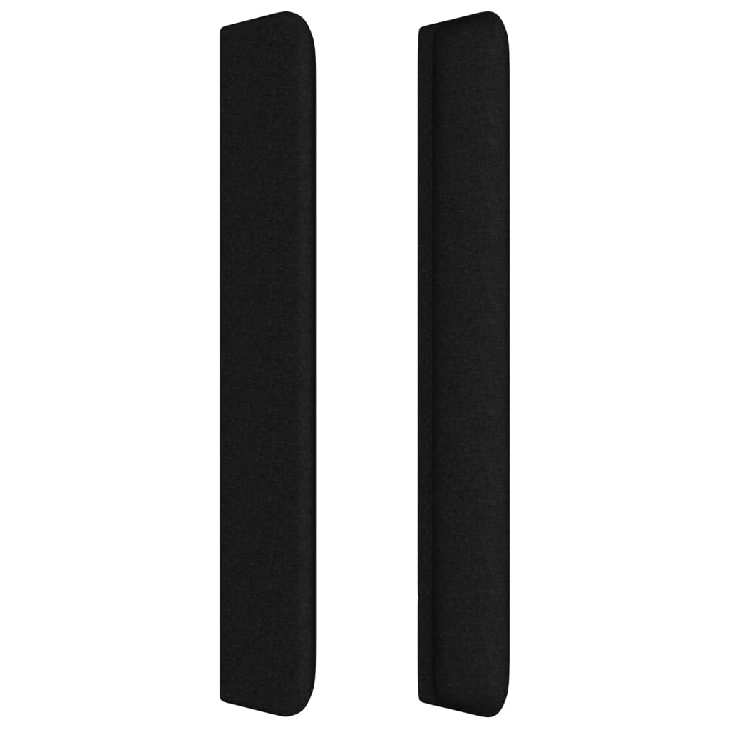 sengegavl med kanter 183x16x118/128 cm stof sort