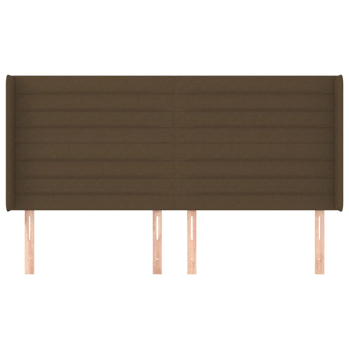 sengegavl med kanter 183x16x118/128 cm stof mørkebrun