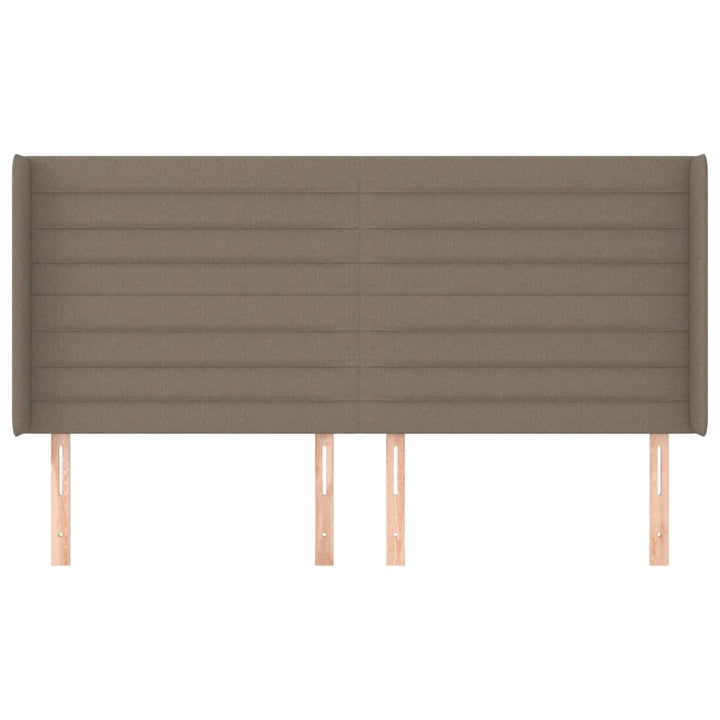 sengegavl med kanter 183x16x118/128 cm stof gråbrun