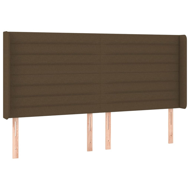 sengegavl med kanter 203x16x118/128 cm stof mørkebrun