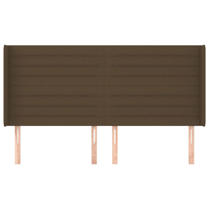 sengegavl med kanter 203x16x118/128 cm stof mørkebrun