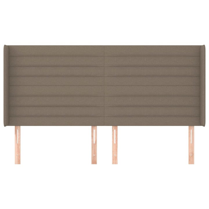 sengegavl med kanter 203x16x118/128 cm stof gråbrun
