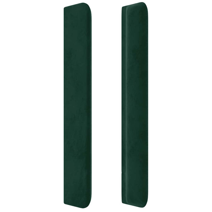 sengegavl med kanter 83x16x118/128 cm fløjl mørkegrøn