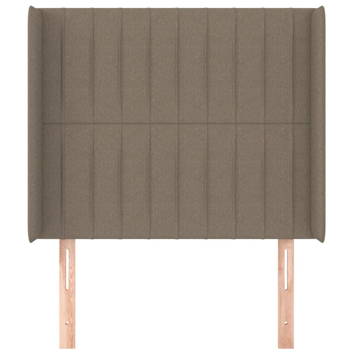 sengegavl med kanter 83x16x118/128 cm stof gråbrun