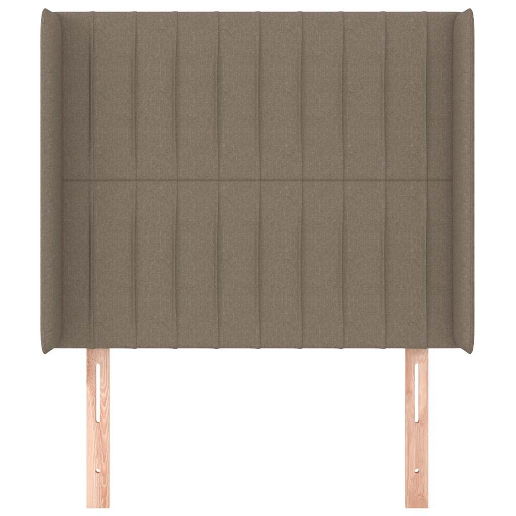 sengegavl med kanter 83x16x118/128 cm stof gråbrun