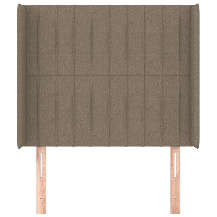 sengegavl med kanter 83x16x118/128 cm stof gråbrun
