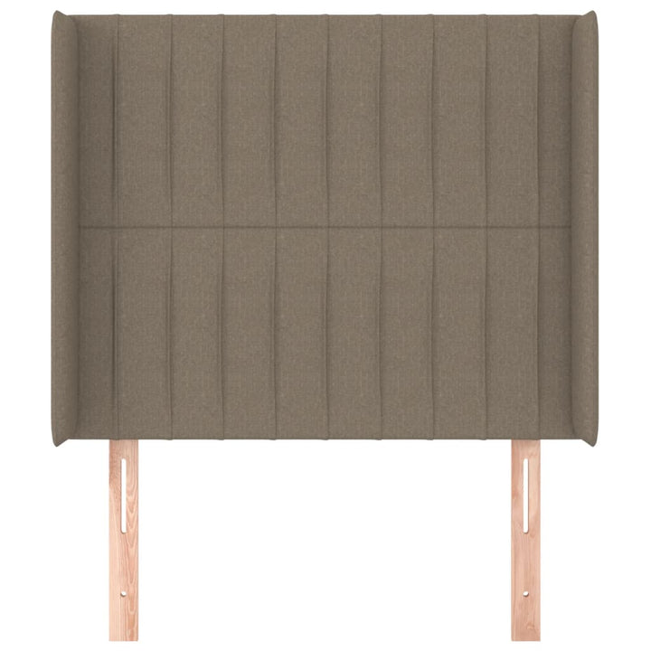 sengegavl med kanter 93x16x118/128 cm stof gråbrun