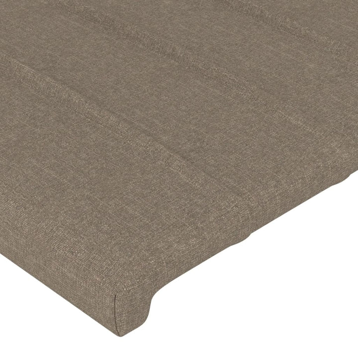 sengegavl med kanter 93x16x118/128 cm stof gråbrun