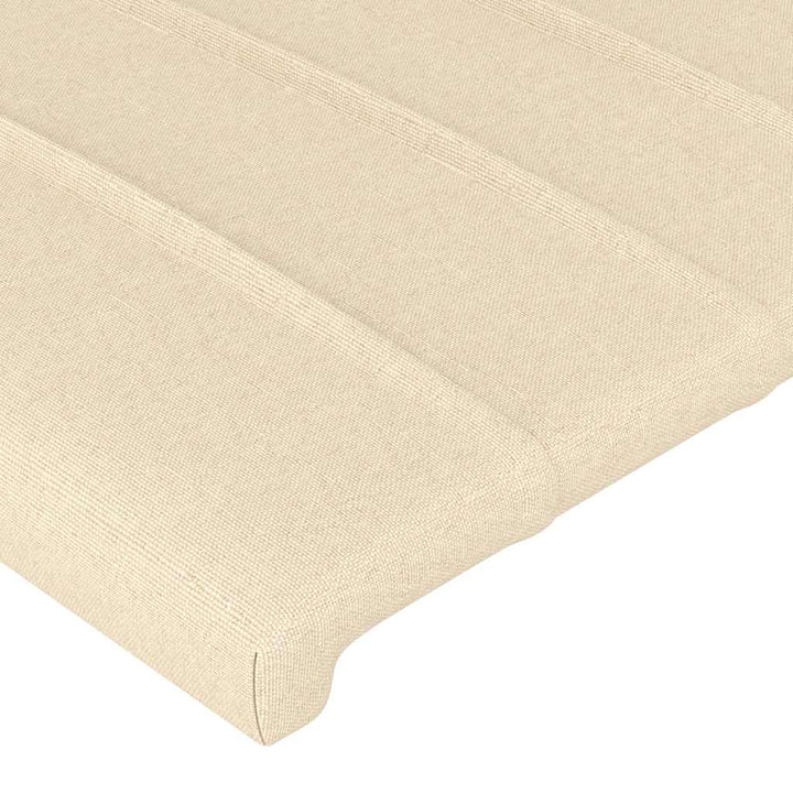 sengegavl med kanter 93x16x118/128 cm stof cremefarvet
