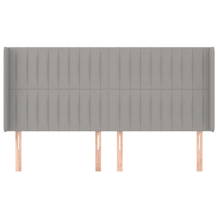 sengegavl med kanter 163x16x118/128 cm stof lysegrå