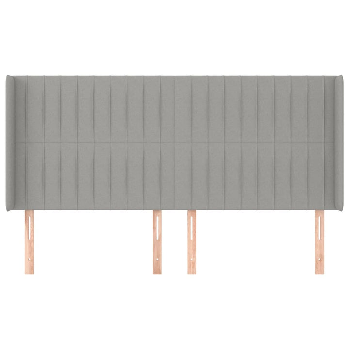 sengegavl med kanter 183x16x118/128 cm stof lysegrå