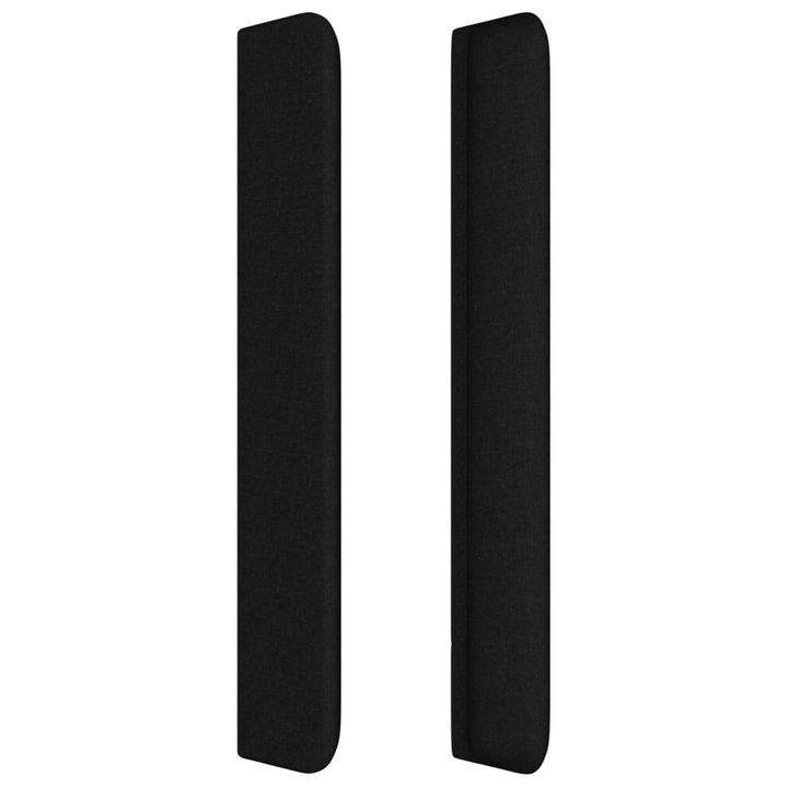 sengegavl med kanter 183x16x118/128 cm stof sort