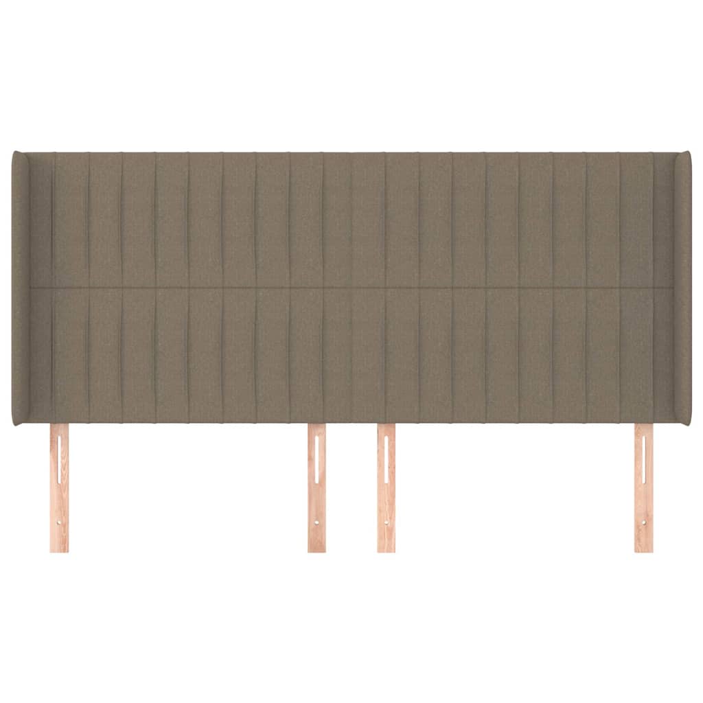 sengegavl med kanter 183x16x118/128 cm stof gråbrun