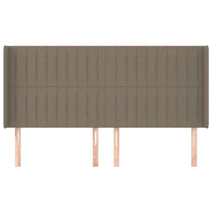 sengegavl med kanter 183x16x118/128 cm stof gråbrun
