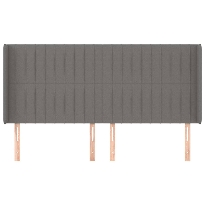 sengegavl med kanter 203x16x118/128 cm stof mørkegrå