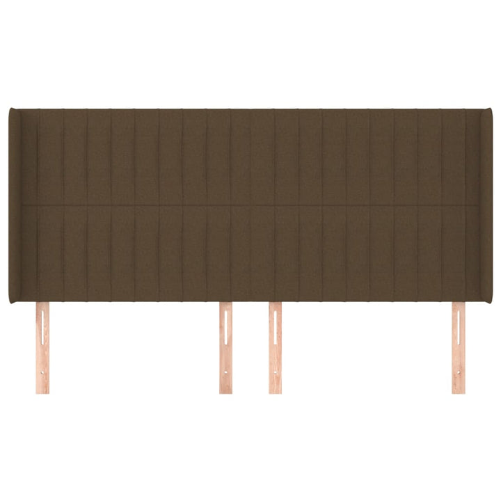 sengegavl med kanter 203x16x118/128 cm stof mørkebrun
