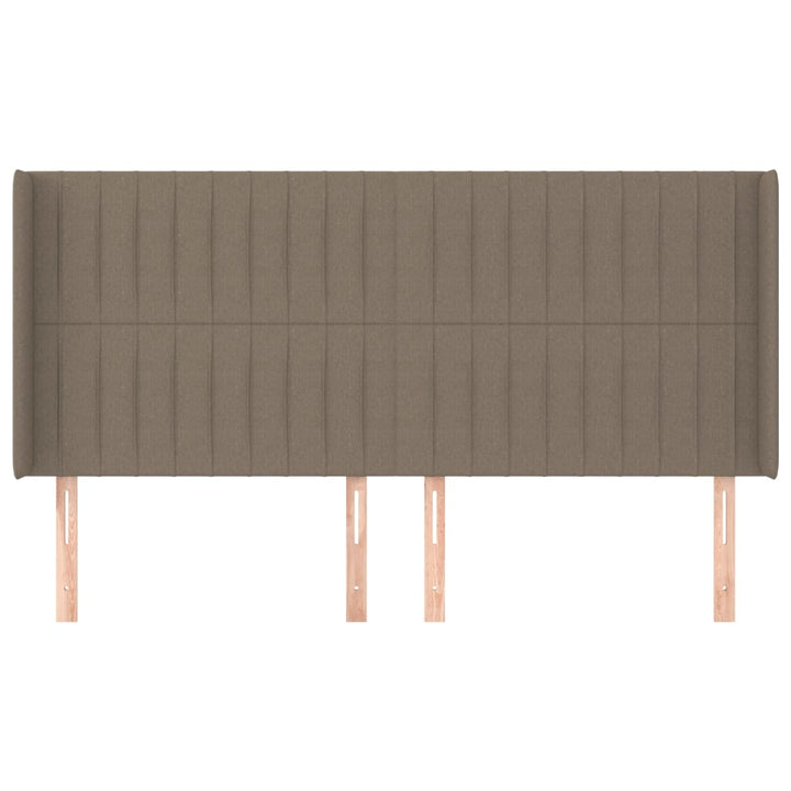 sengegavl med kanter 203x16x118/128 cm stof gråbrun