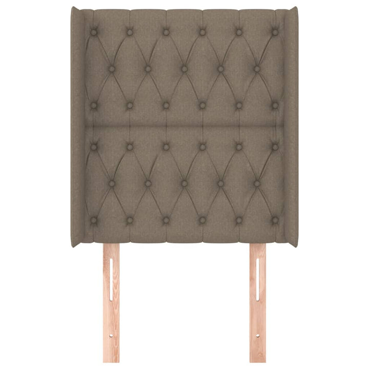 sengegavl med kanter 83x16x118/128 cm stof gråbrun