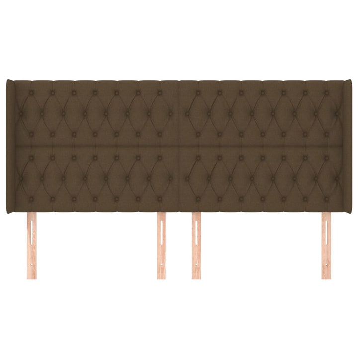 sengegavl med kanter 183x16x118/128 cm stof mørkebrun
