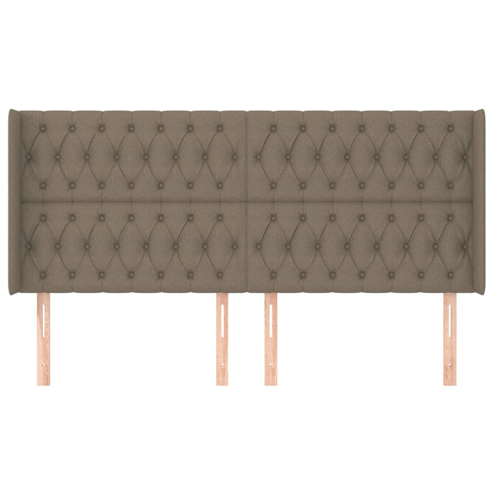 sengegavl med kanter 183x16x118/128 cm stof gråbrun